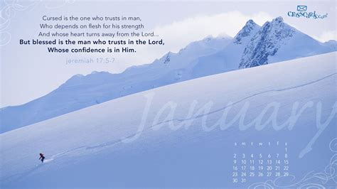 January 2011 Jeremiah 17 5 7 Desktop Calendar Free