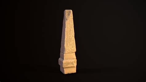 3d Model Ancient Egyptian Pillar Vr Ar Low Poly Cgtrader