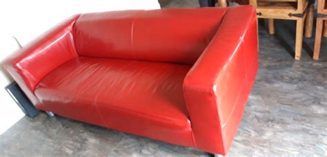 sofa ikea red leather  dalgety bay fife gumtree