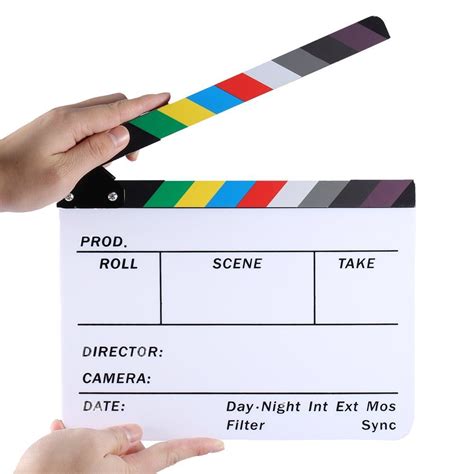 colorful directors film  cut action scene clapboard  dry erase tv video clapper board