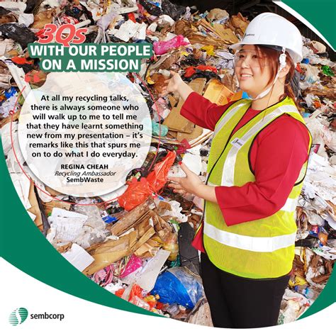 regina cheah recycling ambassador sembwaste sembcorp energy singapore