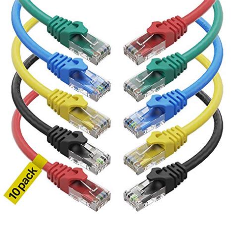 cat ethernet cable  feet  pack lan utp cat  rj network cord patch internet cable
