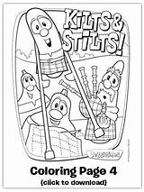 Coloring Stilts Kilts Stinky Pages Veggietales Printable Veggie Tales Operation Child Christmas Song Template Cheese Battle Sheet Choose Board sketch template