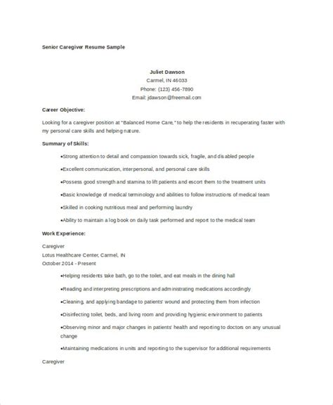 caregiver resume    word  documents
