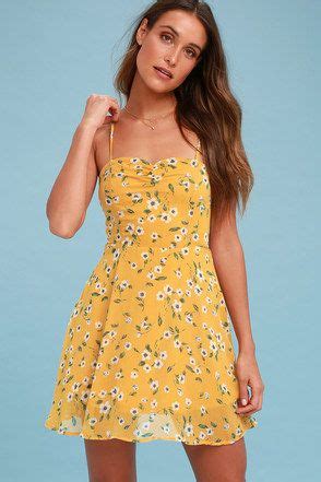 yellow flower dresses  likes fashion