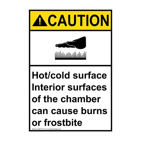 ansi hotcold surface interior surfaces sign  symbol ace