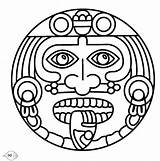 Inca Designlooter Mayan Mayans Colouring Aztecs sketch template