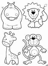 Animal Animals Cartoon Baby Coloring Pages Characters Cute Jungle sketch template