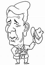 Caricaturas Reagan Ronald Caras Caricature Buscando Tal Estés Presidente sketch template
