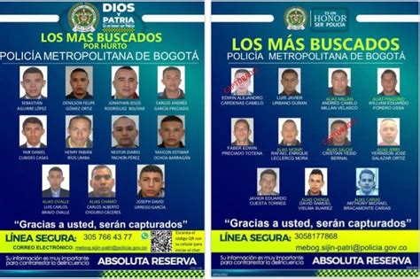 Estos Son Los Delincuentes Más Buscados Por La Policía De Bogotá Infobae