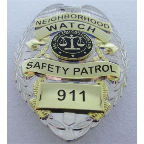 neighborhood watch safety patrol deluxe silver eagle top badge full size police officer badge
