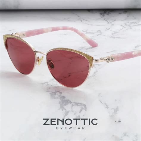 zenottic design metal acetate cat eye sunglasses fashion women