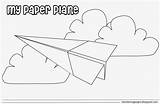 Paper Airplane Coloring Pages Plane sketch template