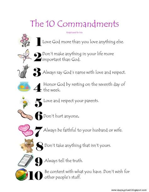 printable  printable  commandments