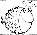 Blowfish Clipart Cartoon Outlined Coloring Vector Cory Thoman Royalty sketch template