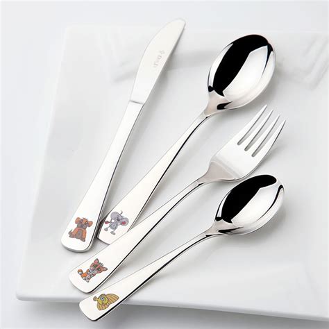pcsset children cutlery set  stainless steel flatware set baby