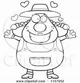 Farmer Plump Arms Female Open Clipart Cartoon Thoman Cory Outlined Coloring Vector Royalty sketch template