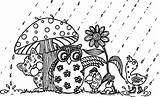 Coloring April Pages Rain Animals Hiding Malvorlagen Printable Cute Flowers May Kids Showers Animal sketch template