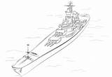 Coloring Battleship Uss Iowa Clipart Pages Outline Printable Drawing Navy Army Size Drawings Marines Categories sketch template