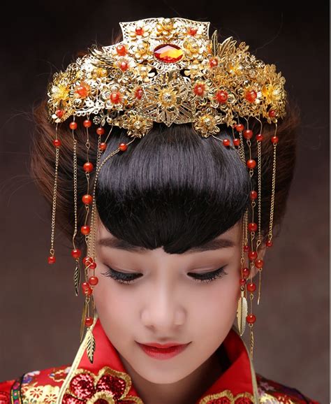 chinese traditional wedding jewelry adorn hair accessories queen