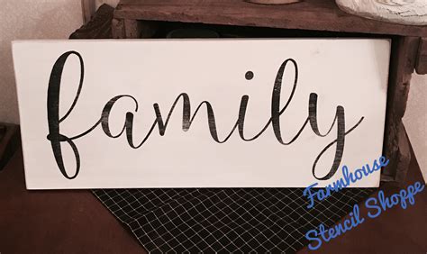 family stencil large script