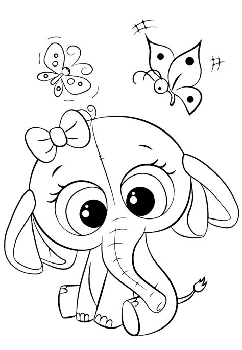 cute baby elephant coloring pages
