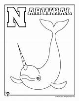 Coloring Pages Alphabet Letter Set Narwhal Kids Woojr Printable Activities Worksheets Crafts Book sketch template
