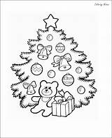 Christmas Coloring Ornaments Pages Tree Printable sketch template