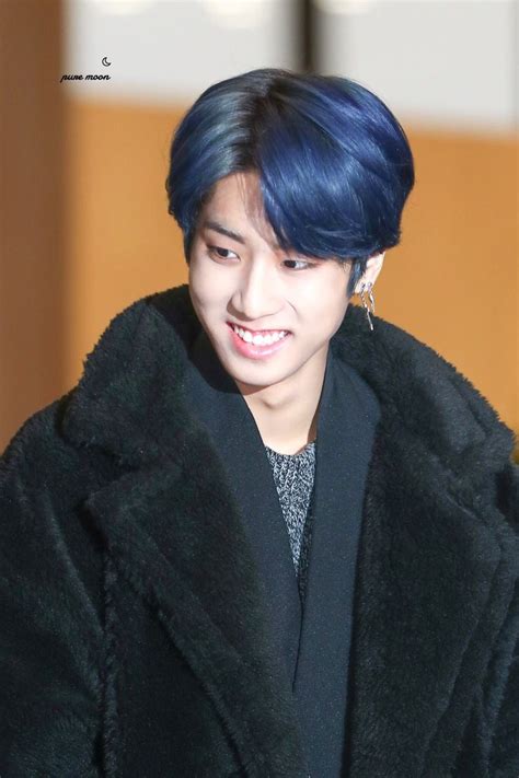 blue han jisung blue hair kids pictures stray