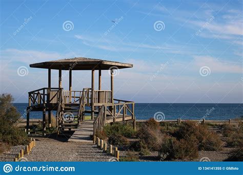 wooden gazebo   beach stock image image  outdoor