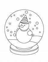 Coloring Pages Snow Globe Snowglobe Printable Template Colouring Kids Clipart Christmas Globes Winter Simple Sheets Sheet Print Templates Kindergarten Blank sketch template
