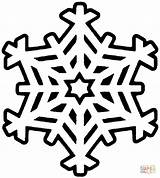Snowflake Coloring Pages Printable Snowflakes Template Drawing Snow Simple Paper Star Kleurplaat Flakes Clipart Gif Popular Templates sketch template