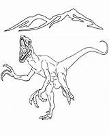 Velociraptor Coloring Raptor Atacando sketch template