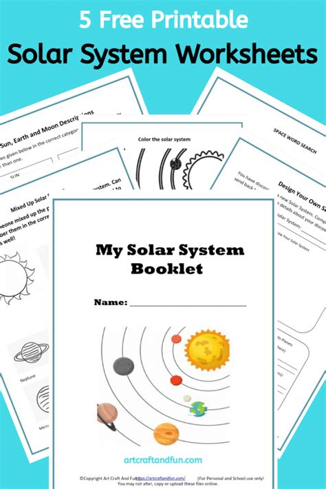 printable solar system worksheets  kids ages