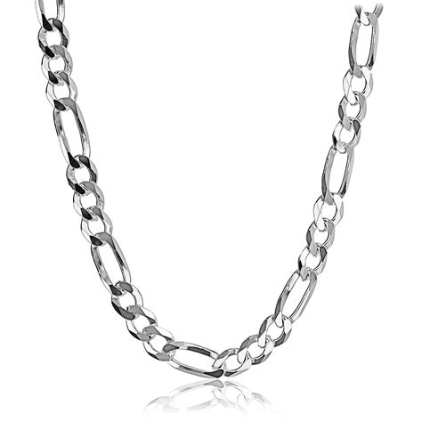 kezef mens  mm  gauge figaro chain solid  sterling silver