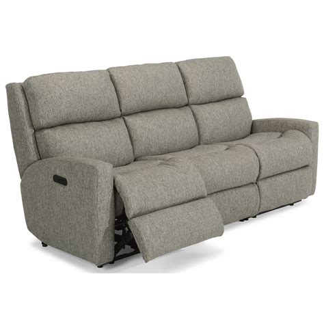 flexsteel catalina contemporary casual power reclining sofa  power