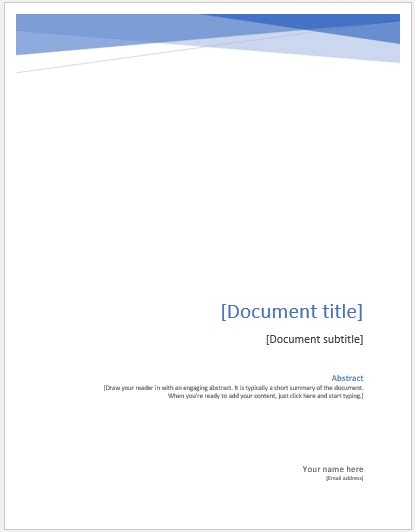 university assignment cover page templates ms word cover page templates