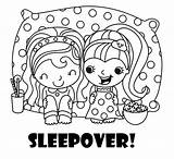 Sleepover Coloring Party Pages Spa Color Drawing Pajama Printable Invitations Slumber Print Girls Girl Themed Birthday Pajamas Activity Drawings Invitation sketch template