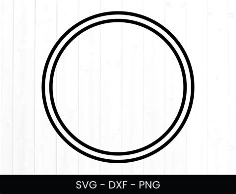 double circle svg circle svg  commercial  cut file monogram frame instant