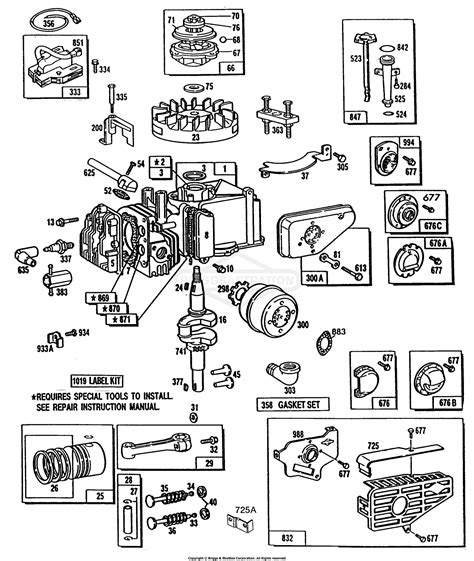 briggs  stratton    parts diagram  cylindermufflers