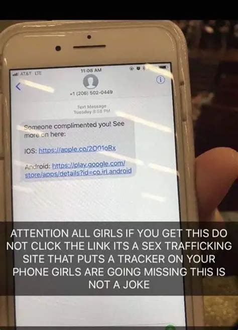 are someone complimented you text messages sex trafficking scams