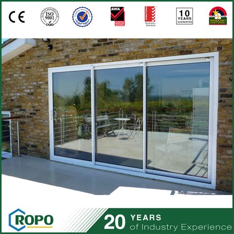 large vinyl triple pane impact resistant sliding door china upvc double glazed doors  pvc