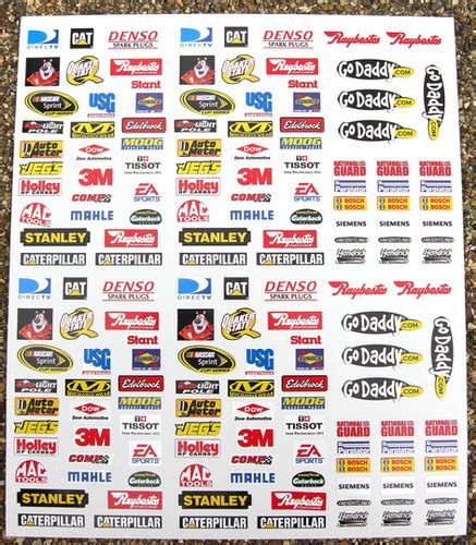 rc nascar   scale contingency stickers decals tamiya hpi
