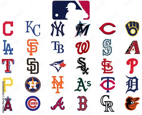 major league baseball logo set    mlb teams baseball icons set