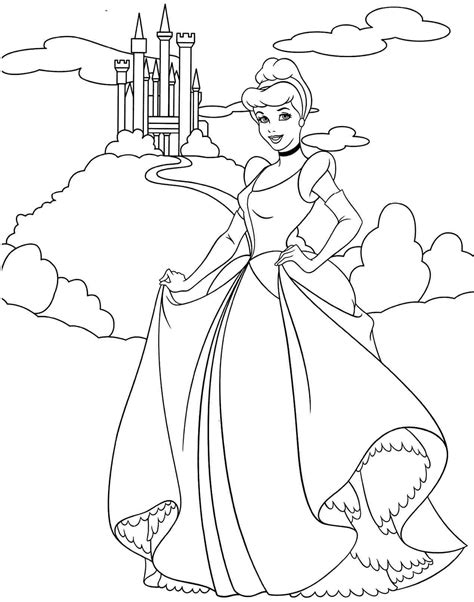 cartoon printable disney princess coloring pages cinderella