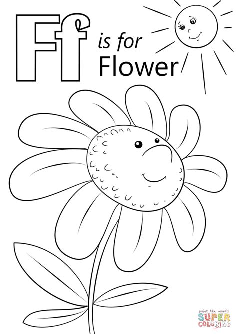 letter    flower coloring page  printable coloring pages