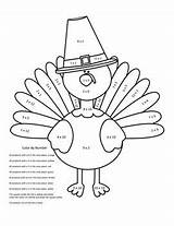 Multiplication Thanksgiving Color Math Number sketch template