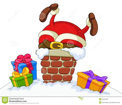 photo about santa claus stuck in a chimney illustration of funny