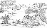 Archaeopteryx Compsognathus Flugsaurier Ausmalbild Jurassic Malvorlage Dinosaurier Kleurplaten Supercoloring Ausdrucken Drachen Jagt Dinosauriern Dinosaurus sketch template