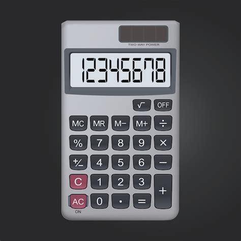 icone representant une calculatrice realiste   chiffres vecteur premium